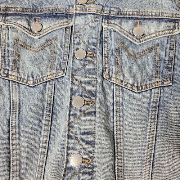 Maje Sleeveless Vest Women's Size 38 Blue Demin Washed Jacket - Picture 5 of 11